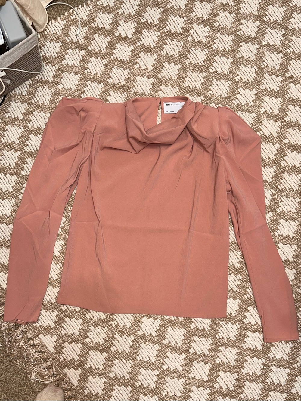 ASOS Dusty Rose Puff Long Sleeve Blouse - Size 6